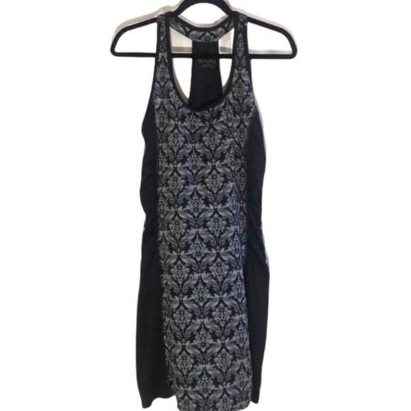 Lola Stretch Racerback Dress Damask Black Gray - Picture 1 of 10